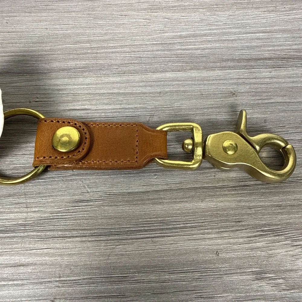 Coach Leather Trigger Snap Key Fob Keychain Tan Brown Vintage New With Tag!